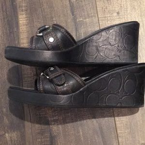 Coach All Leather Slides